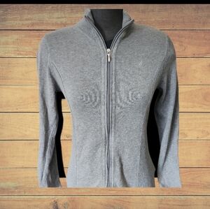 Nautica Gray Full-Zip Sweater